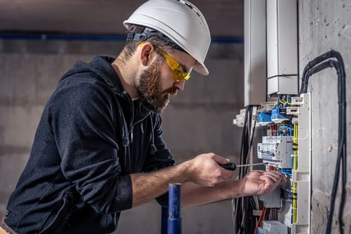 A,Male,Electrician,Works,In,A,Switchboard,With,An,Electrical